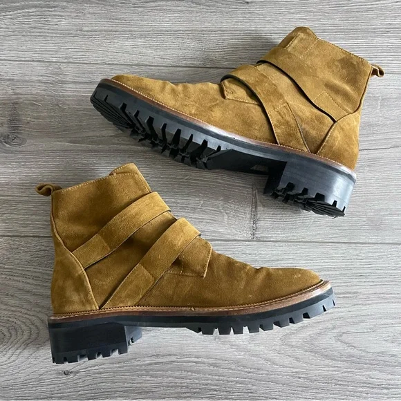 Freda Salvador Athena Suede Moto Boot Acorn Suede Size 7.5 - Picture 5 of 6